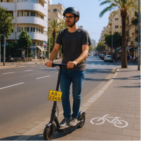 לוחית רישוי לקורקינט ואופניים