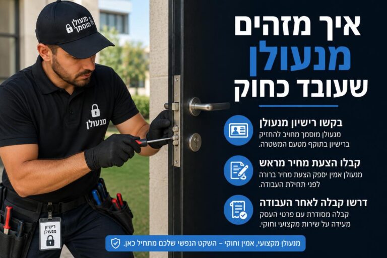 איך מזהים מנעולן שעובד כחוק – שלוש בדיקות שאפשר לעשות בדלת