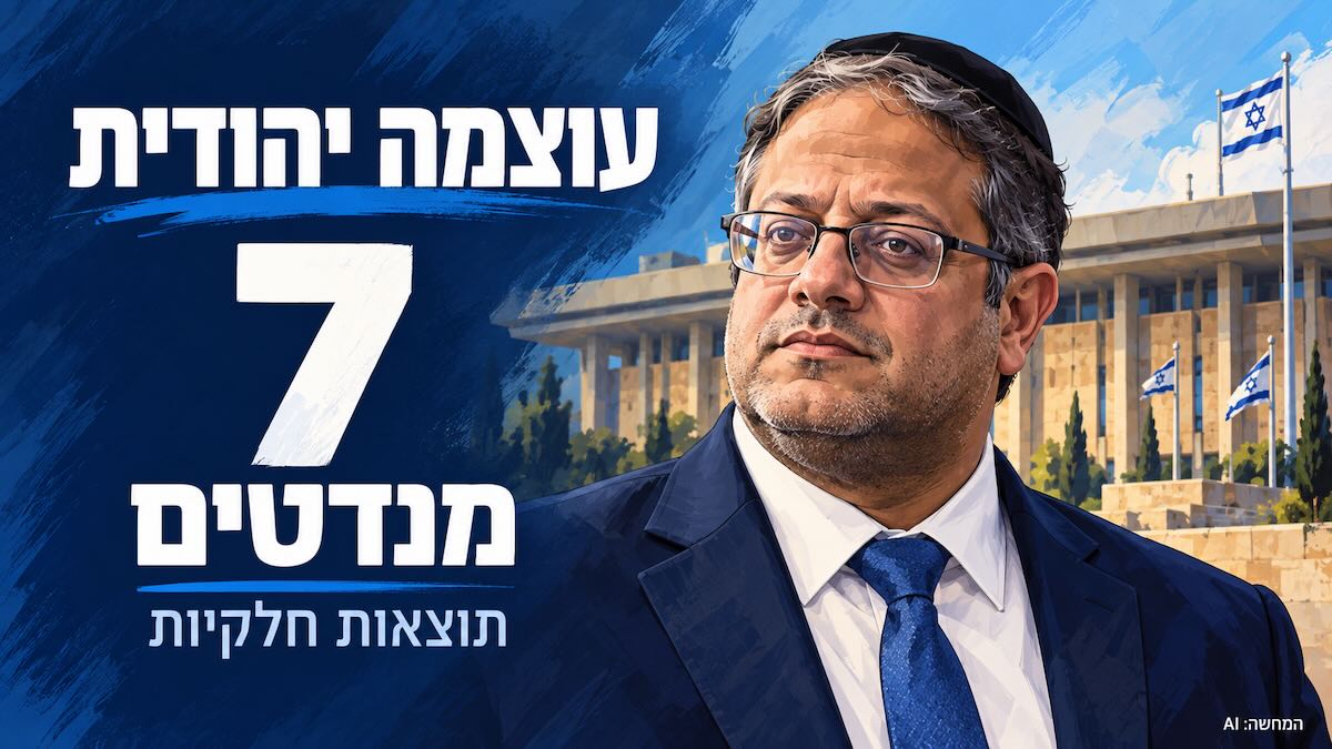 עוצמה יהודית עם 7 מנדטים - בחירות 2026